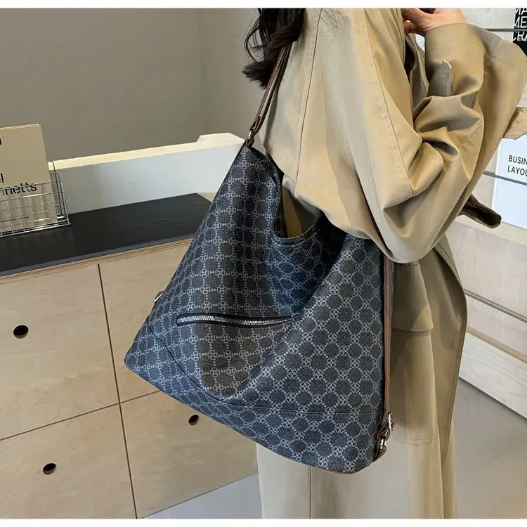 Retro Large Capacity Women's Tote Bag Brown Beige — feature 13
