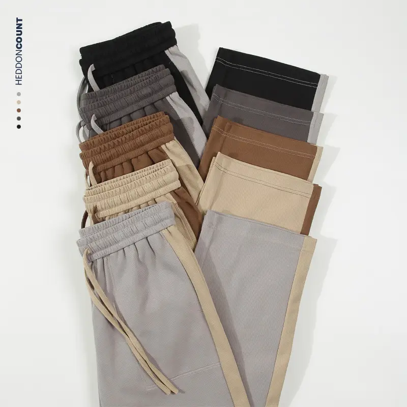 Dengjue Men's Black Thin Long Pants Breathable Loose Fit Sports Pants - Image 5