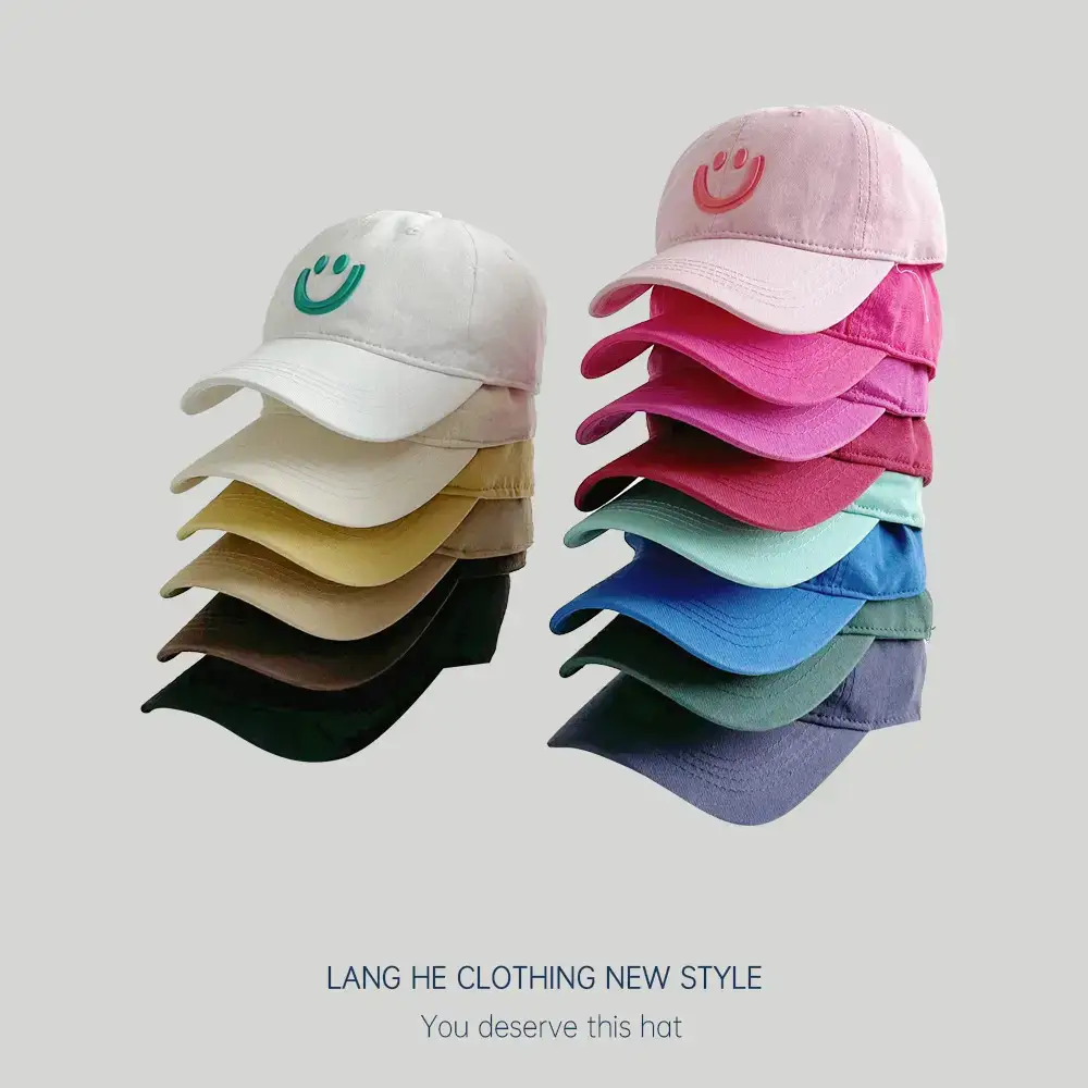 Pink Smiley Face Baseball Cap for Women - Image 15