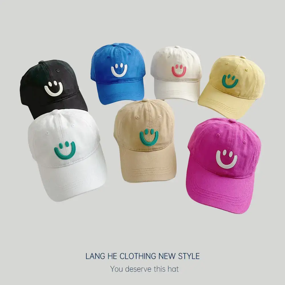 Pink Smiley Face Baseball Cap for Women - Image 16