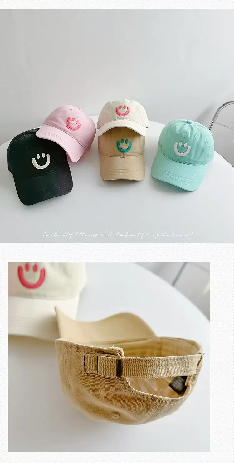 Pink Smiley Face Baseball Cap for Women — feature 25