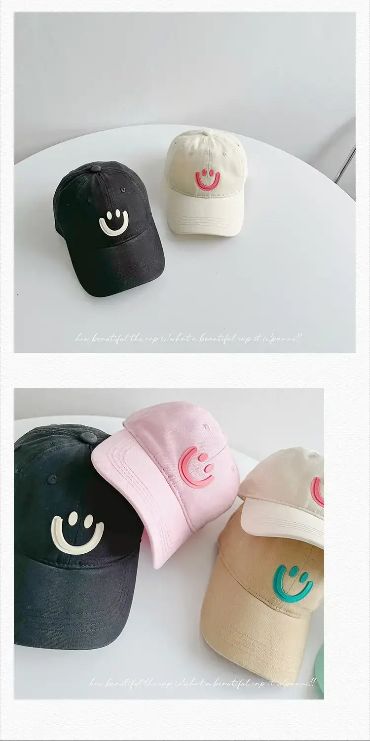 Pink Smiley Face Baseball Cap for Women — feature 27