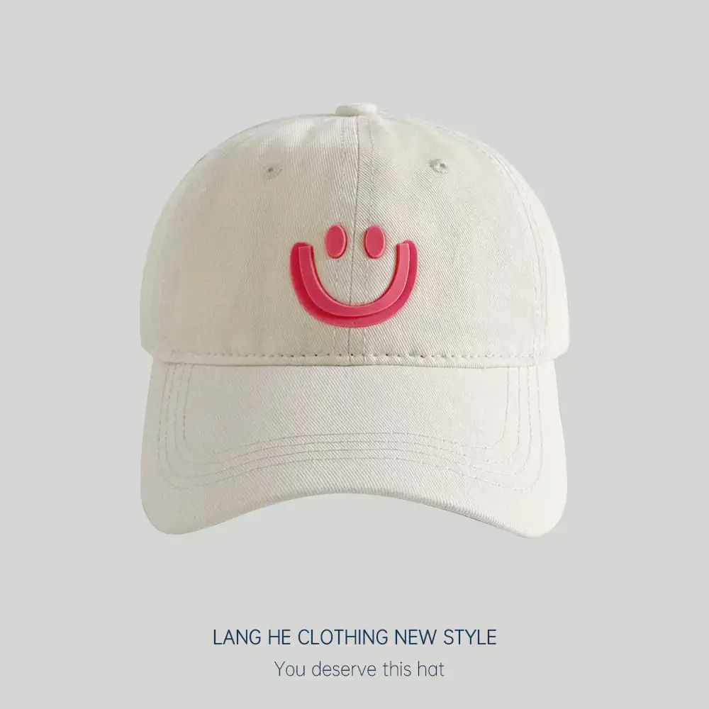 Pink Smiley Face Baseball Cap for Women - Image 10