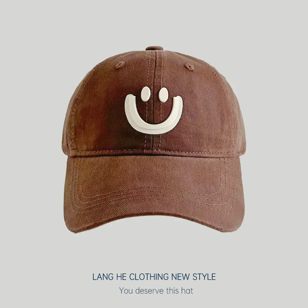Pink Smiley Face Baseball Cap for Women - Image 7