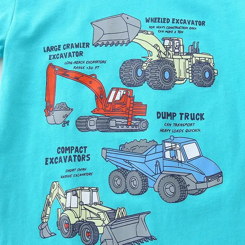 26 New Summer Boys T-Shirts Cartoon Print Blue - Image 5