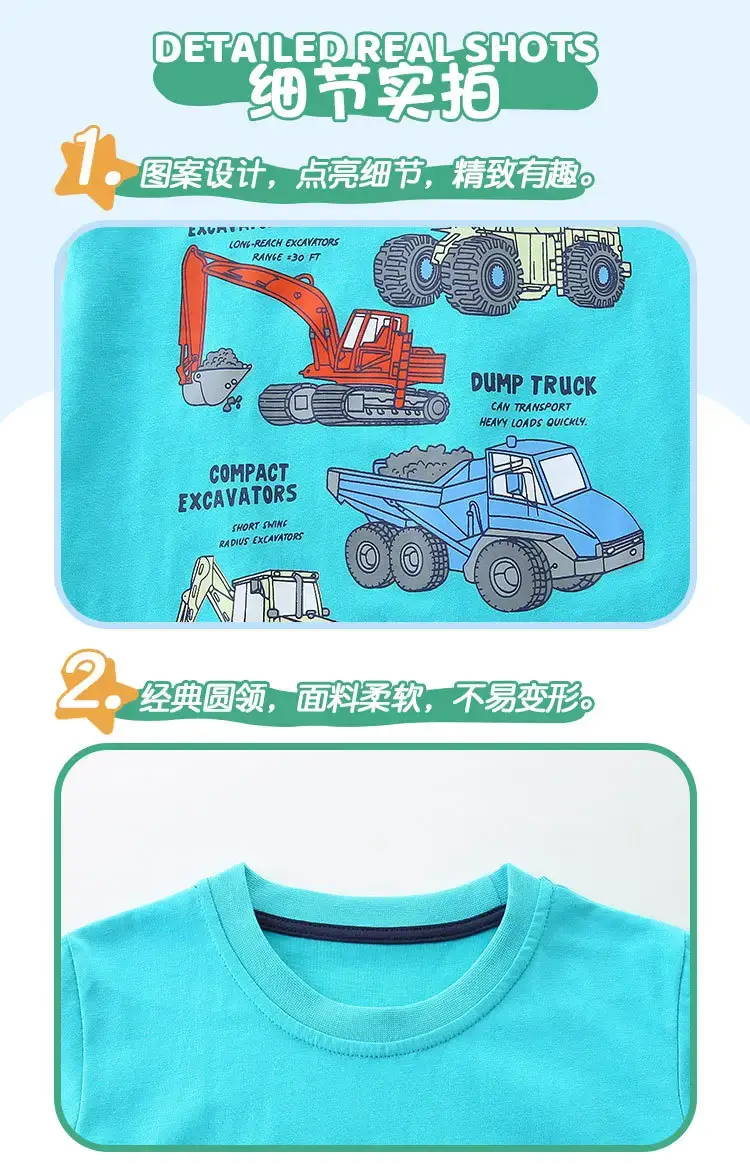 26 New Summer Boys T-Shirts Cartoon Print Blue — feature 21