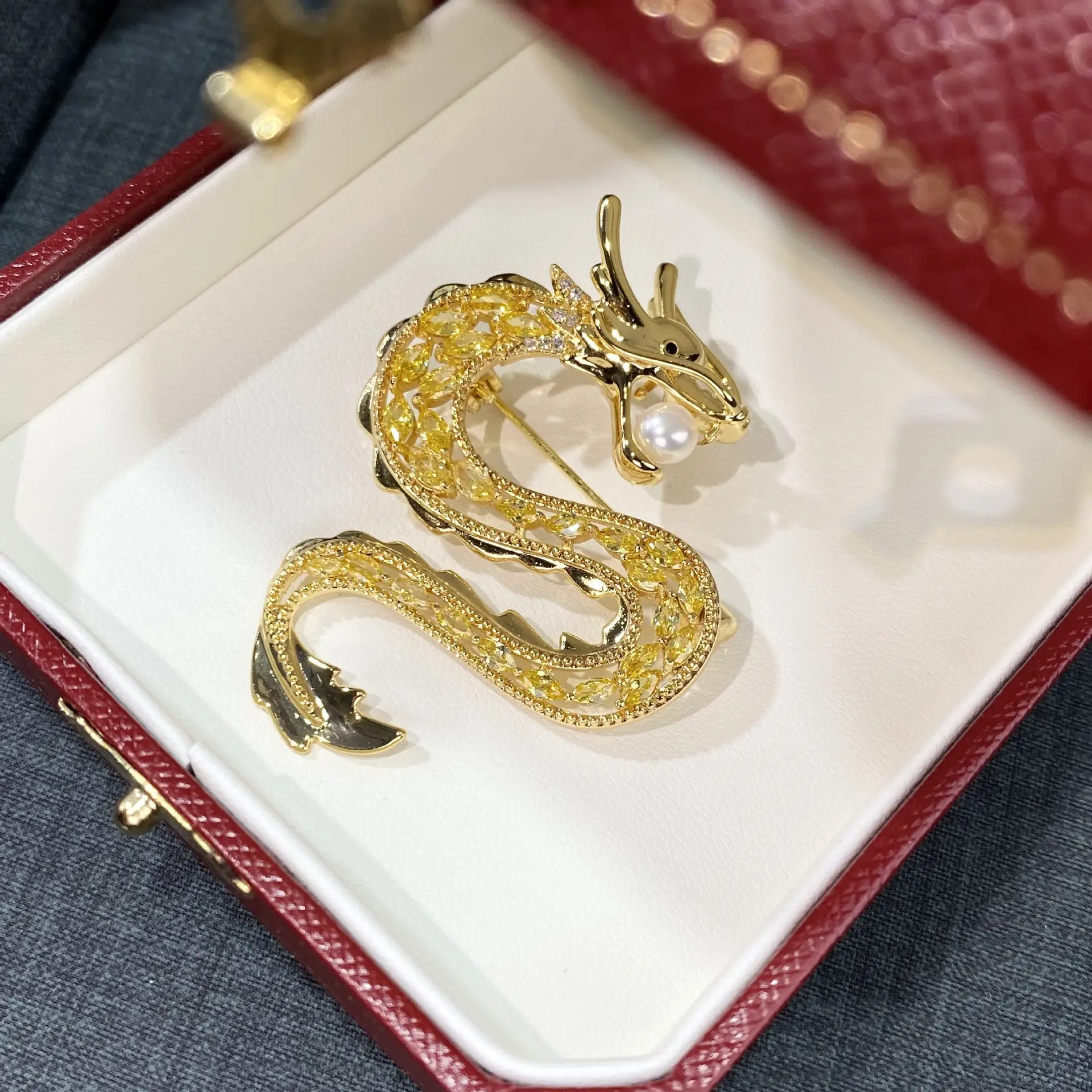 Golden Dragon Zodiac Brooch for Women 2024 — feature 6