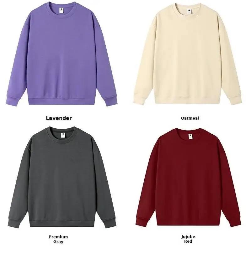 Purple Loose Cotton Sweatshirt Women's Round Neck 2024 — feature 13