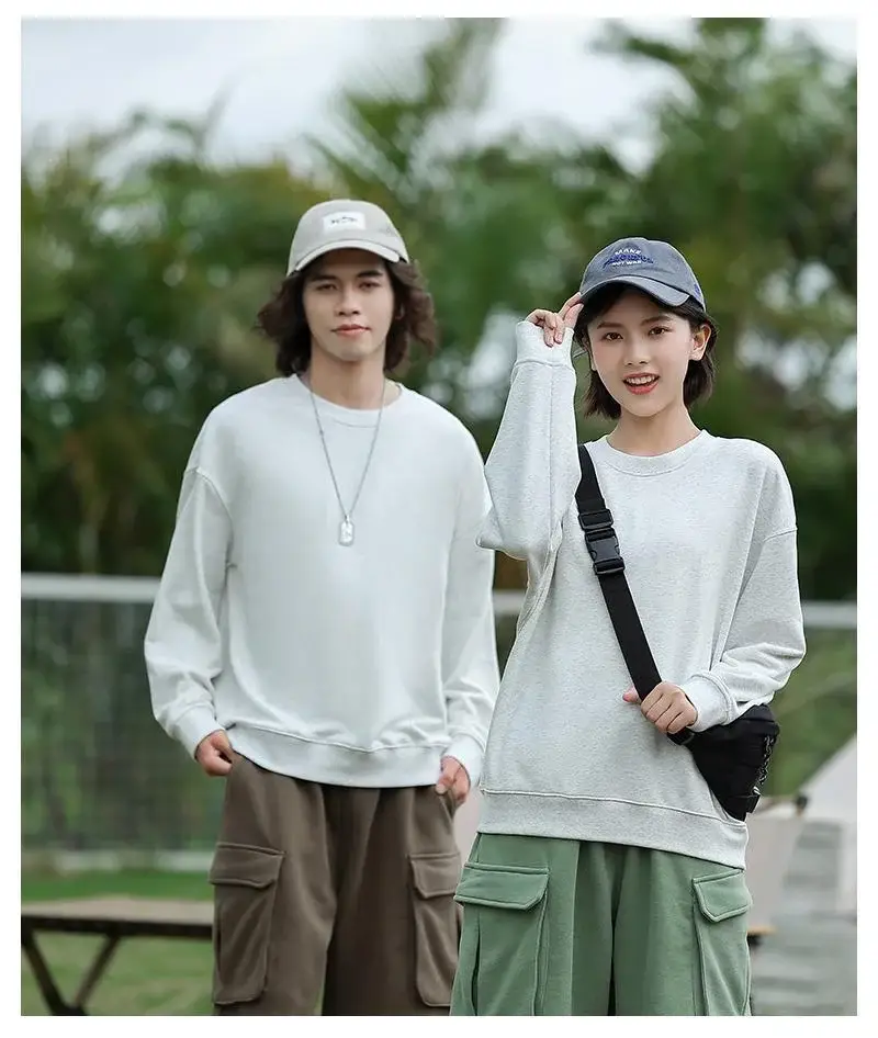 Purple Loose Cotton Sweatshirt Women's Round Neck 2024 — feature 18