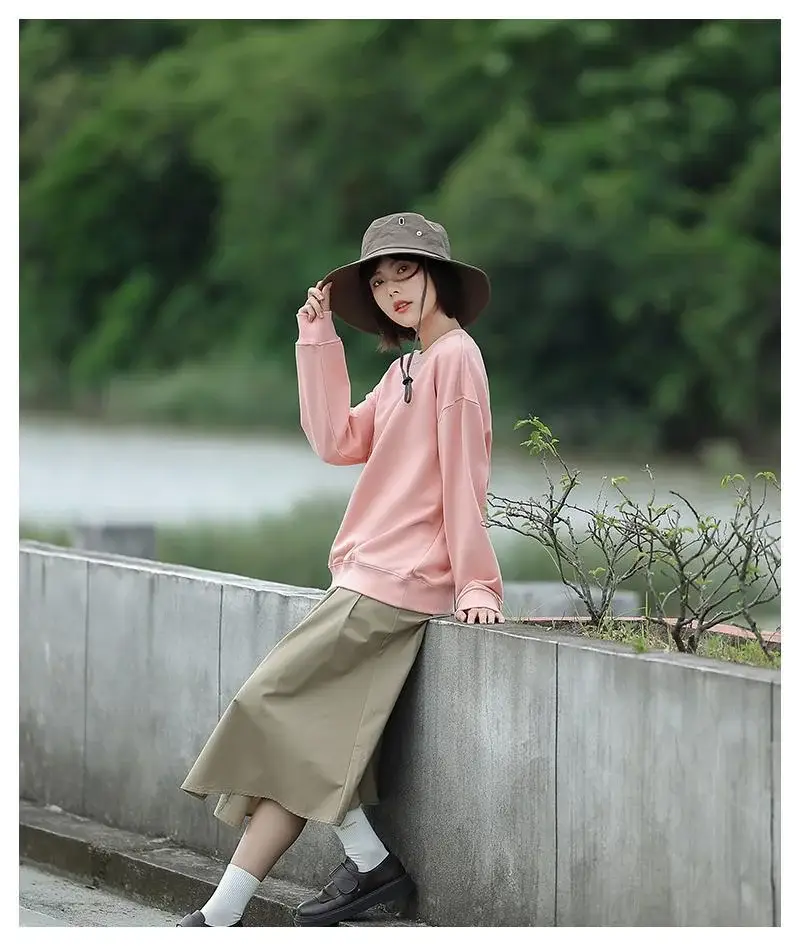 Purple Loose Cotton Sweatshirt Women's Round Neck 2024 — feature 20