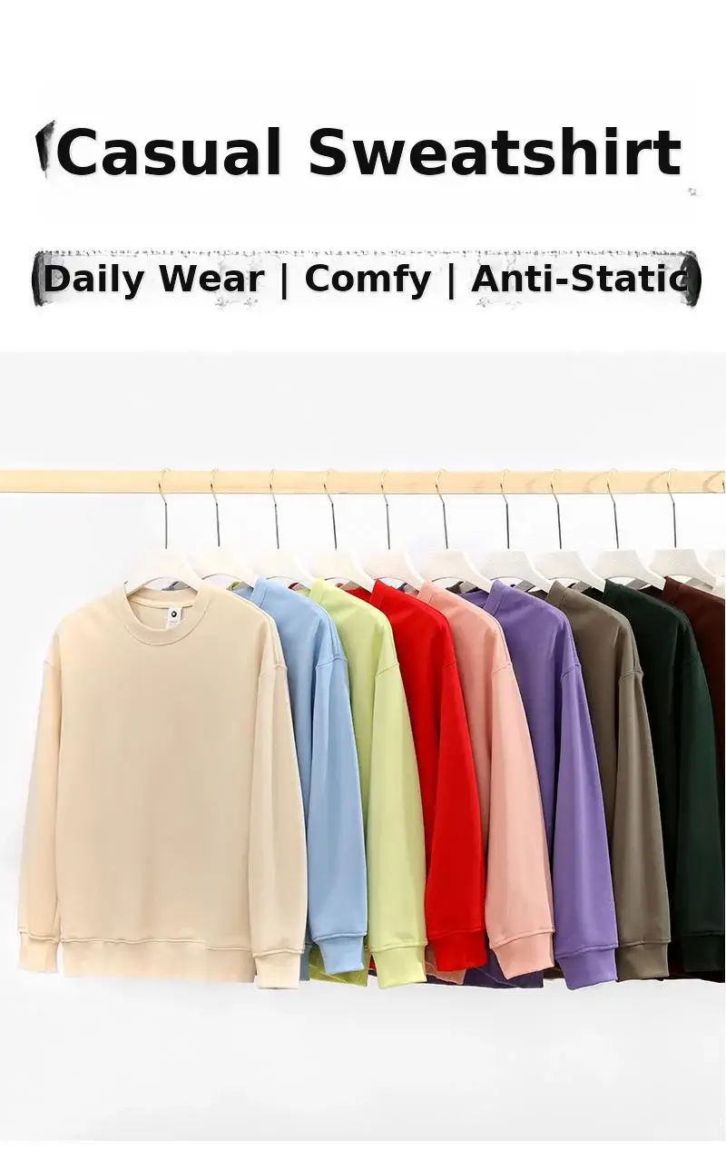 Purple Loose Cotton Sweatshirt Women's Round Neck 2024 — feature 4