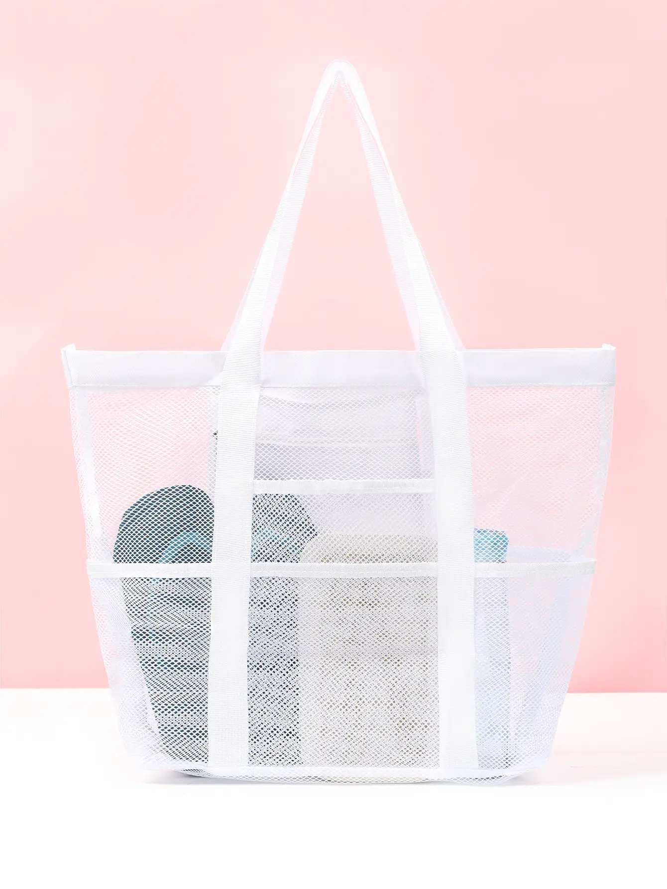 Large Capacity Mesh Swimming Bag with Palm Leaf Print — feature 25