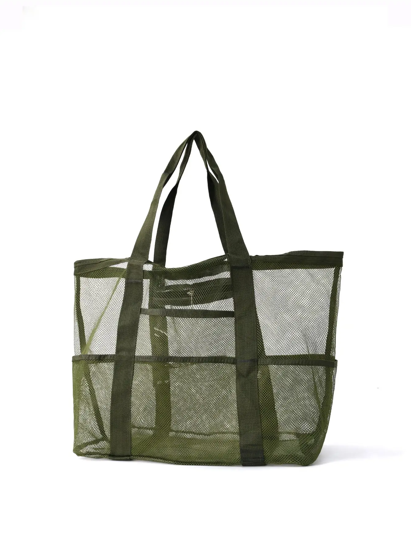Large Capacity Mesh Swimming Bag with Palm Leaf Print