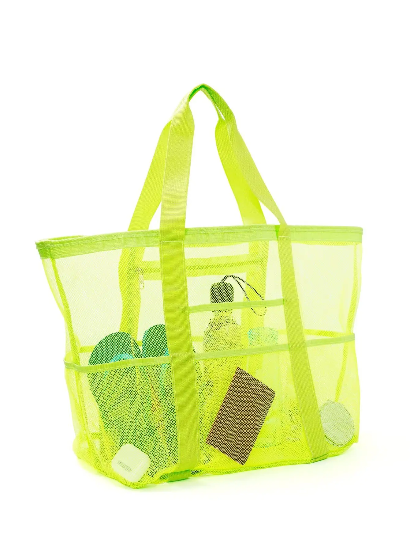 Large Capacity Mesh Swimming Bag with Palm Leaf Print