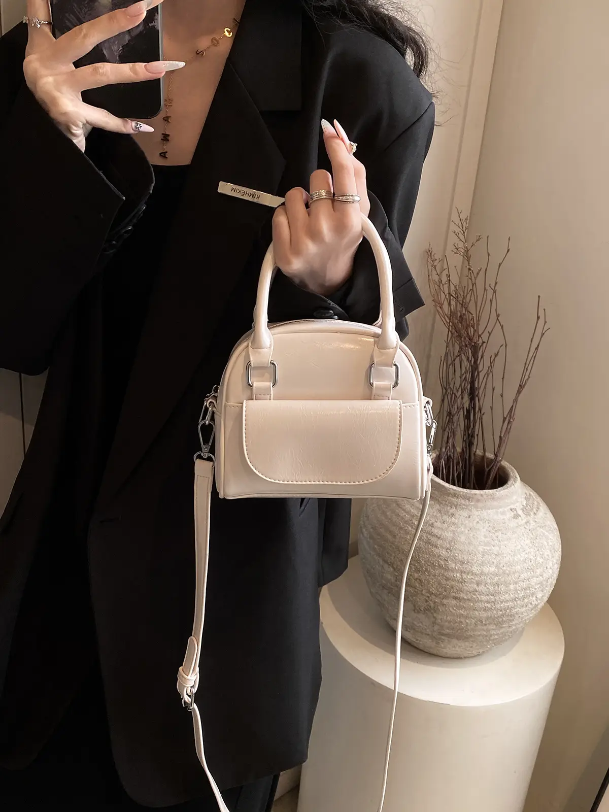 2023 New Black Women's Shoulder Messenger Bag