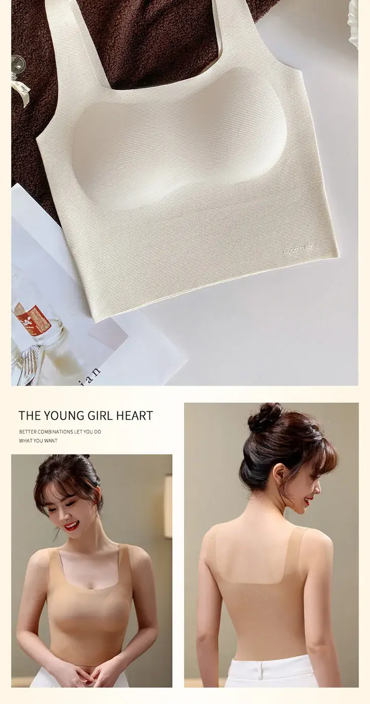 Women's Thin Camisole Vests Shoulder Strap Bra Small — feature 20