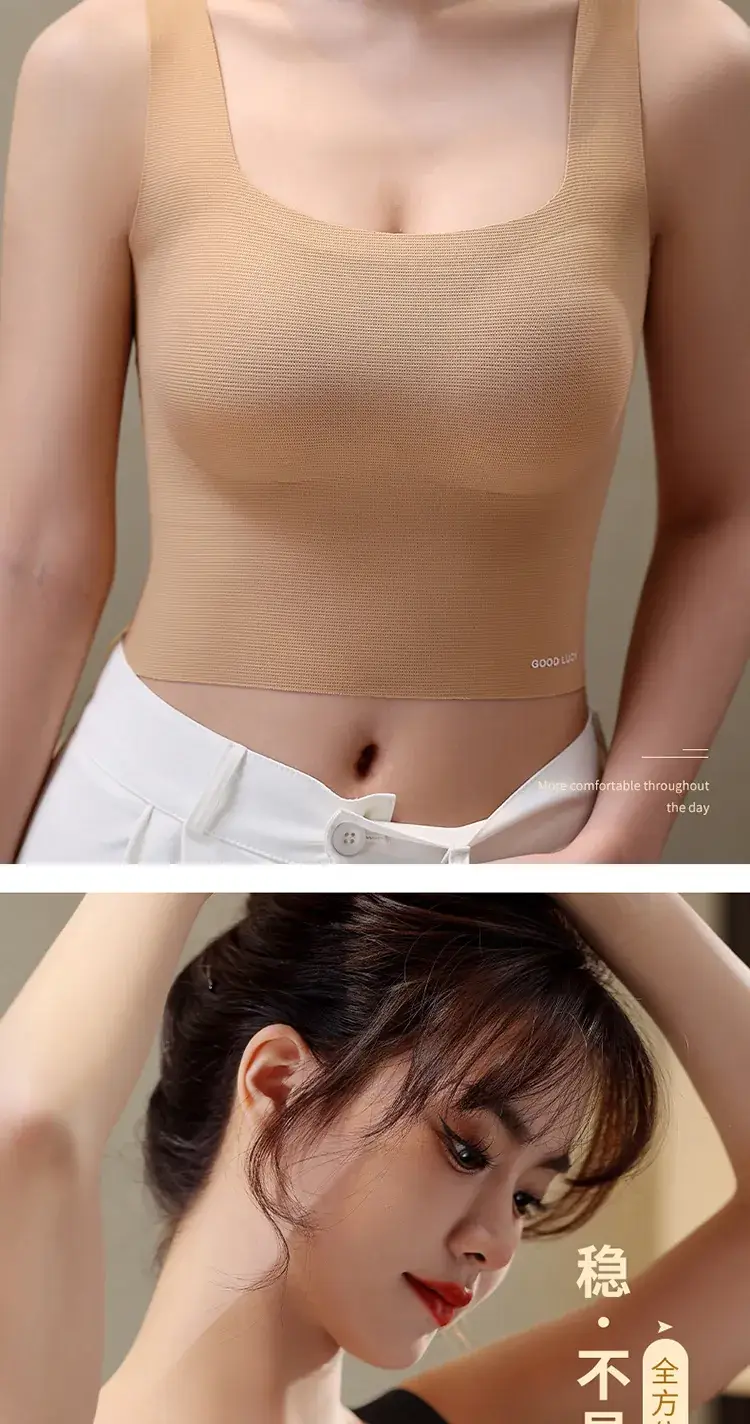 Women's Thin Camisole Vests Shoulder Strap Bra Small — feature 5
