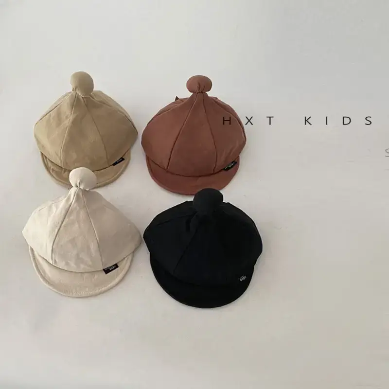 Baby Soft Brim Peaked Cap White Small Ball Western Style Sun Hat Infant Baby Spring Baseball Cap Tide - Image 7