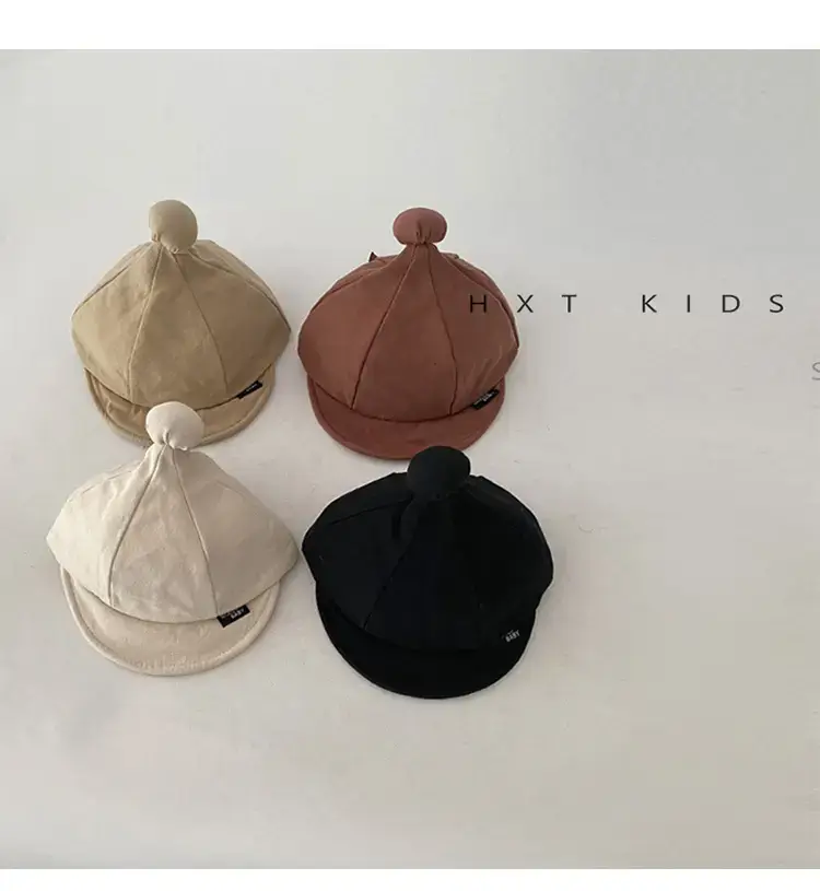 Baby Soft Brim Peaked Cap White Small Ball Western Style Sun Hat Infant Baby Spring Baseball Cap Tide — feature 2