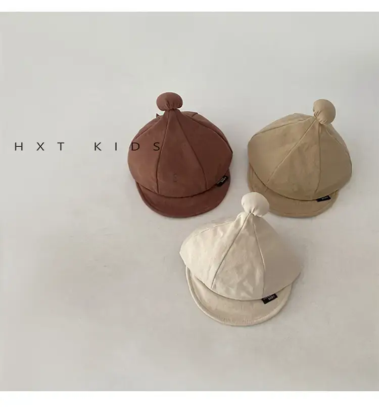 Baby Soft Brim Peaked Cap White Small Ball Western Style Sun Hat Infant Baby Spring Baseball Cap Tide — feature 3