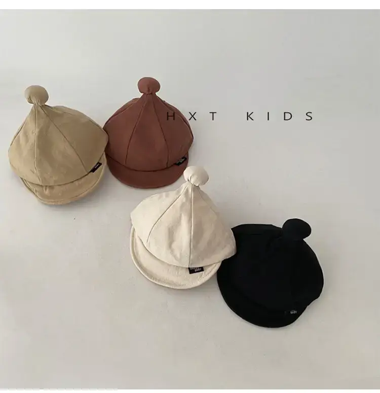 Baby Soft Brim Peaked Cap White Small Ball Western Style Sun Hat Infant Baby Spring Baseball Cap Tide — feature 4