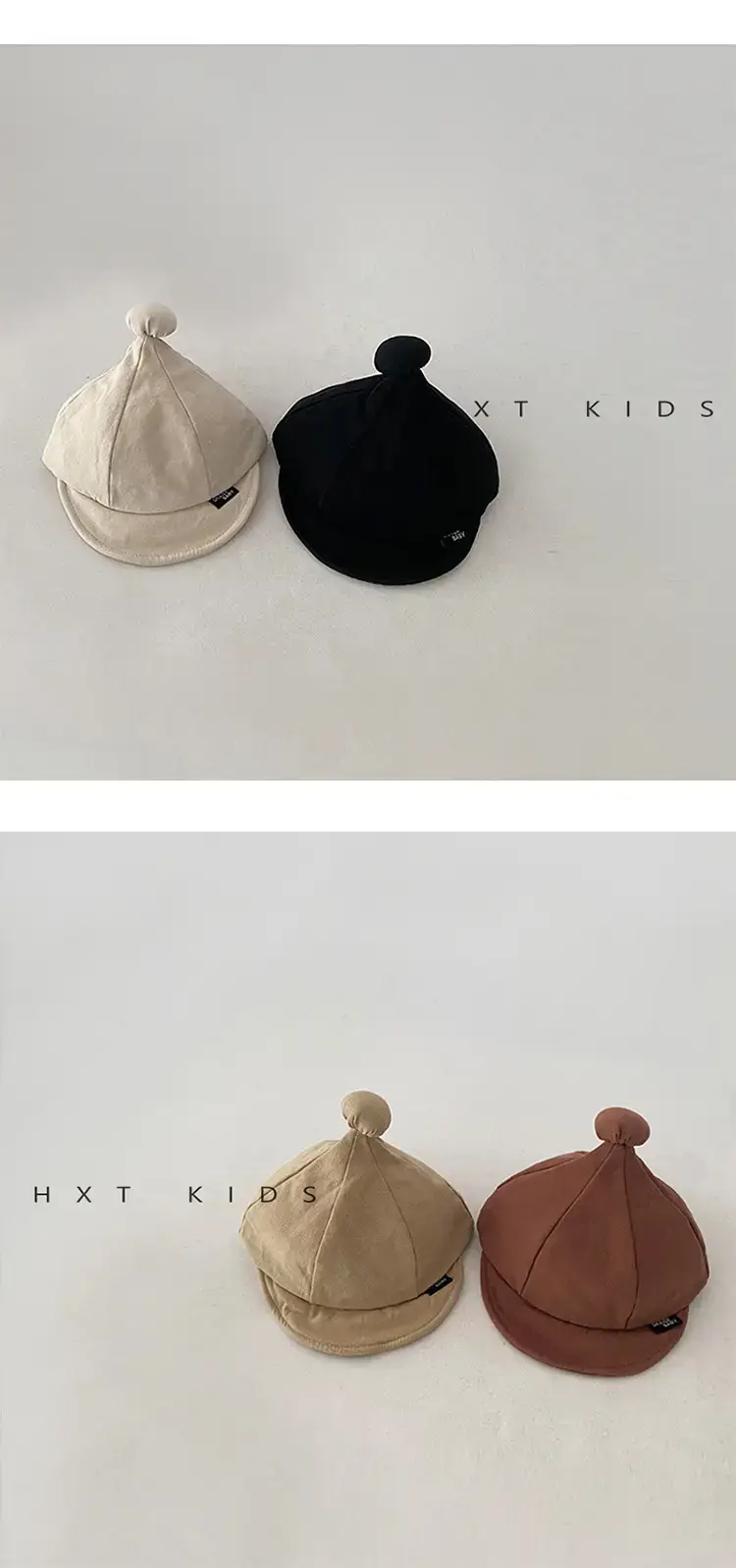 Baby Soft Brim Peaked Cap White Small Ball Western Style Sun Hat Infant Baby Spring Baseball Cap Tide — feature 5