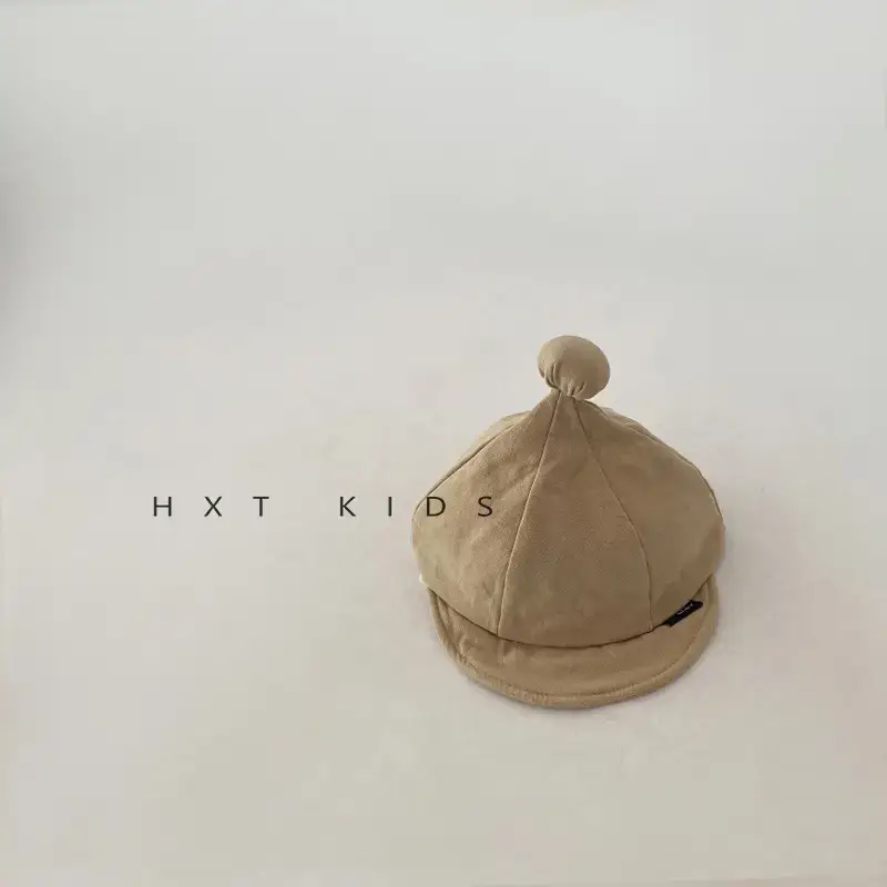 Baby Soft Brim Peaked Cap White Small Ball Western Style Sun Hat Infant Baby Spring Baseball Cap Tide - Image 2
