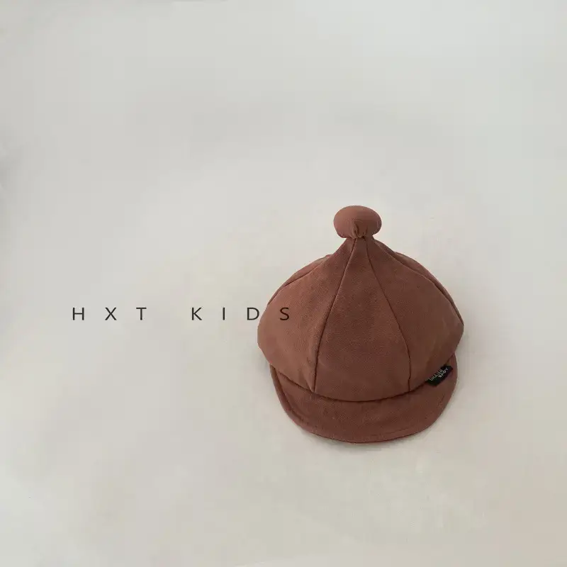 Baby Soft Brim Peaked Cap White Small Ball Western Style Sun Hat Infant Baby Spring Baseball Cap Tide - Image 3