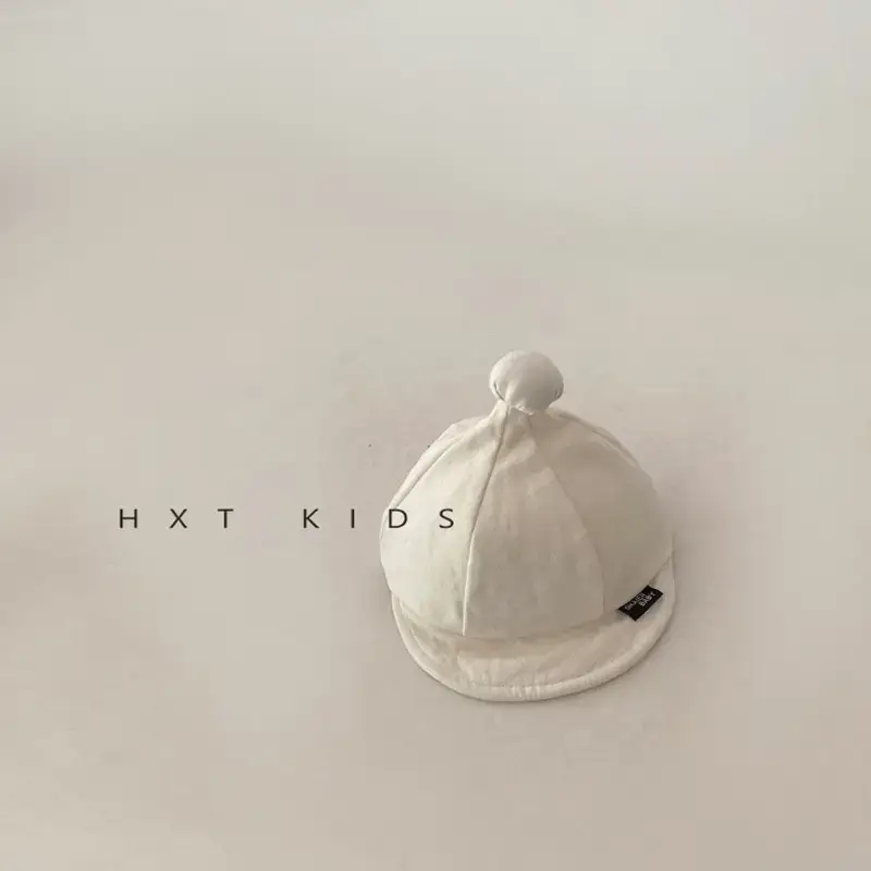 Baby Soft Brim Peaked Cap White Small Ball Western Style Sun Hat Infant Baby Spring Baseball Cap Tide - Image 5