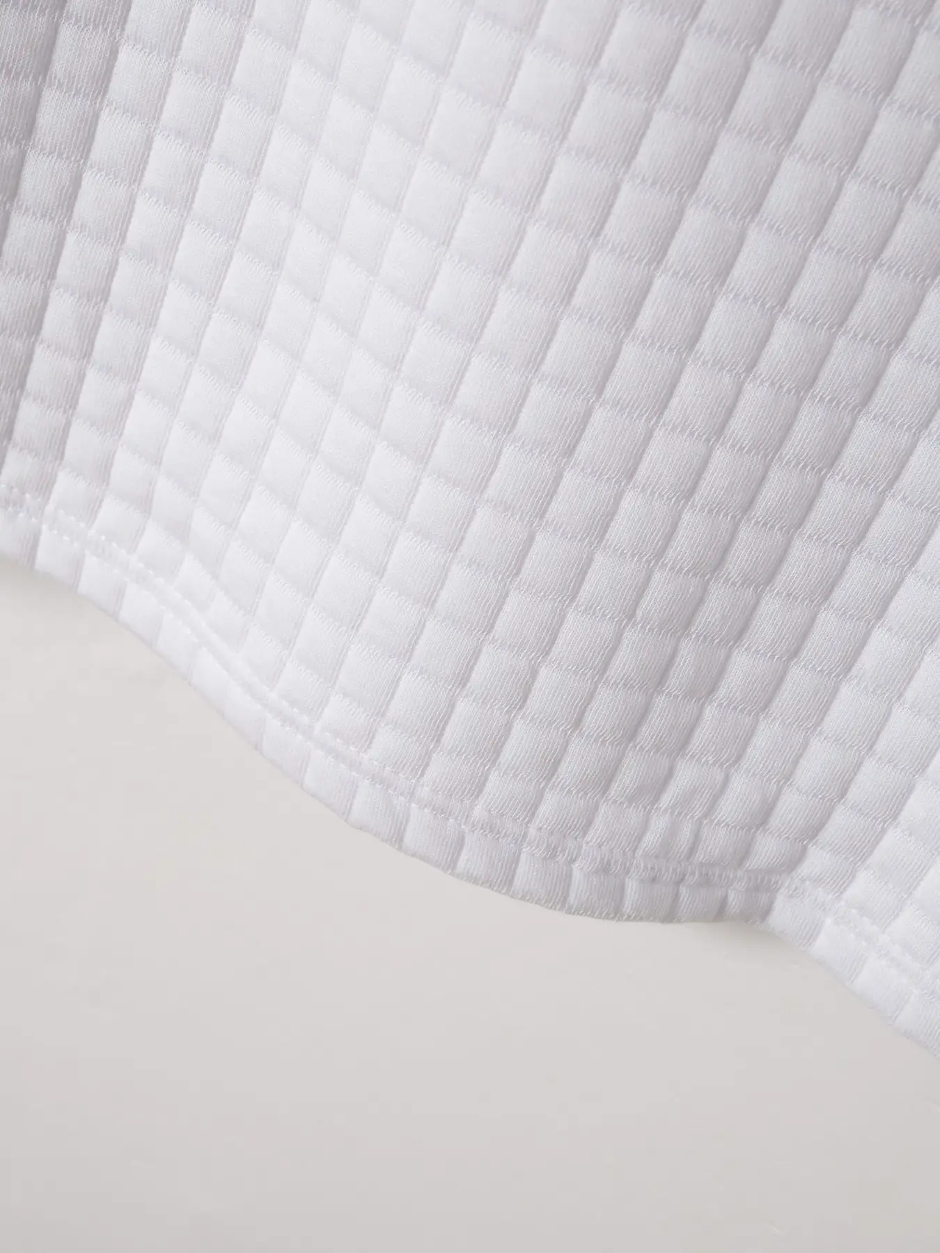 Men's White Grid Arm Zipper Polo Shirt — feature 16