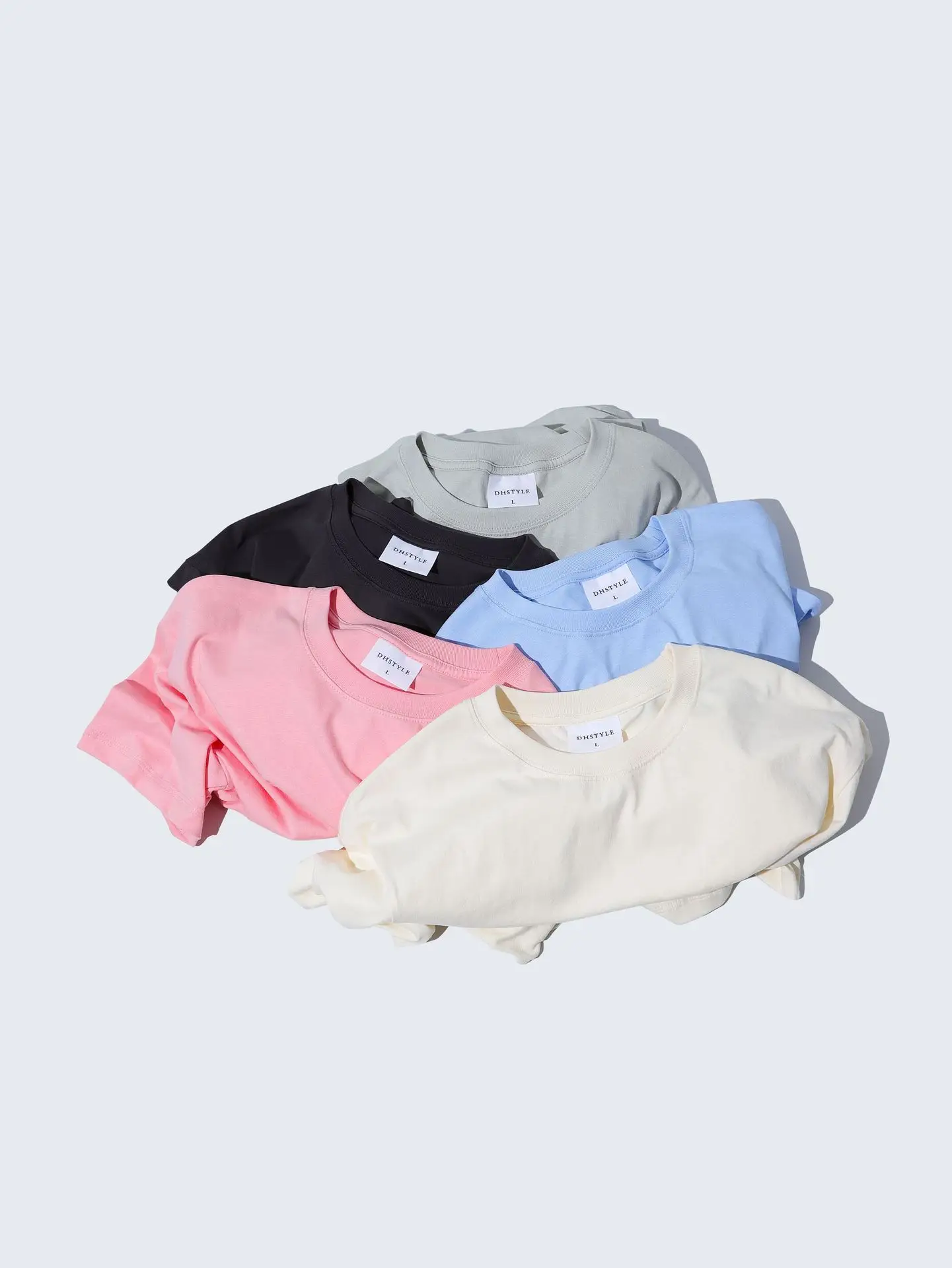 Women 240g Cotton T-Shirts Summer Retro Solid Colors