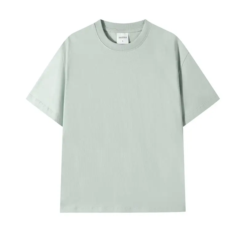 Women 240g Cotton T-Shirts Summer Retro Solid Colors