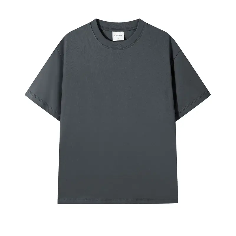 Women 240g Cotton T-Shirts Summer Retro Solid Colors