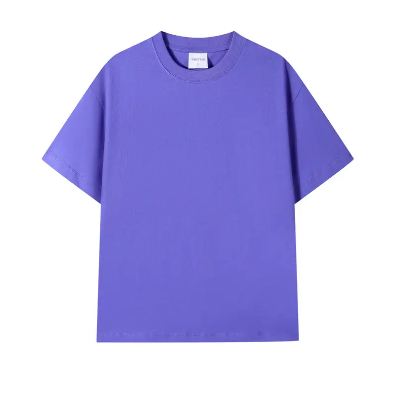 Women 240g Cotton T-Shirts Summer Retro Solid Colors