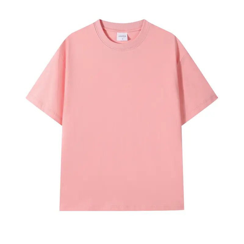 Women 240g Cotton T-Shirts Summer Retro Solid Colors