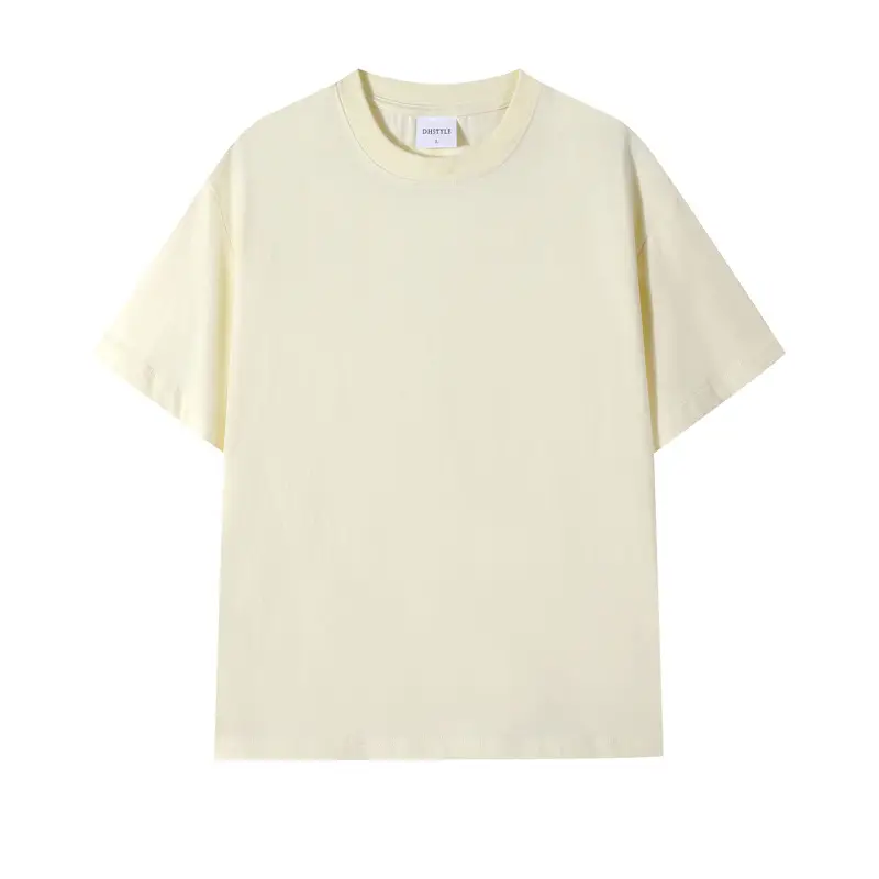 Women 240g Cotton T-Shirts Summer Retro Solid Colors