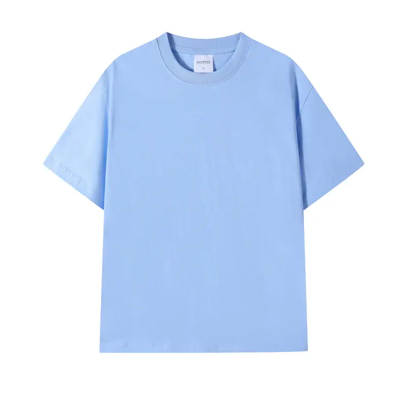 Women 240g Cotton T-Shirts Summer Retro Solid Colors