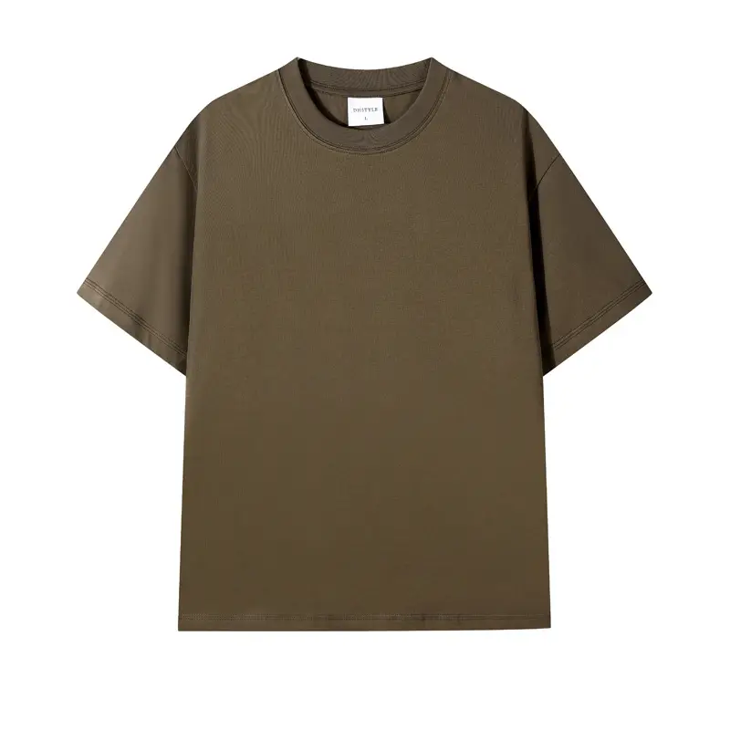 Women 240g Cotton T-Shirts Summer Retro Solid Colors