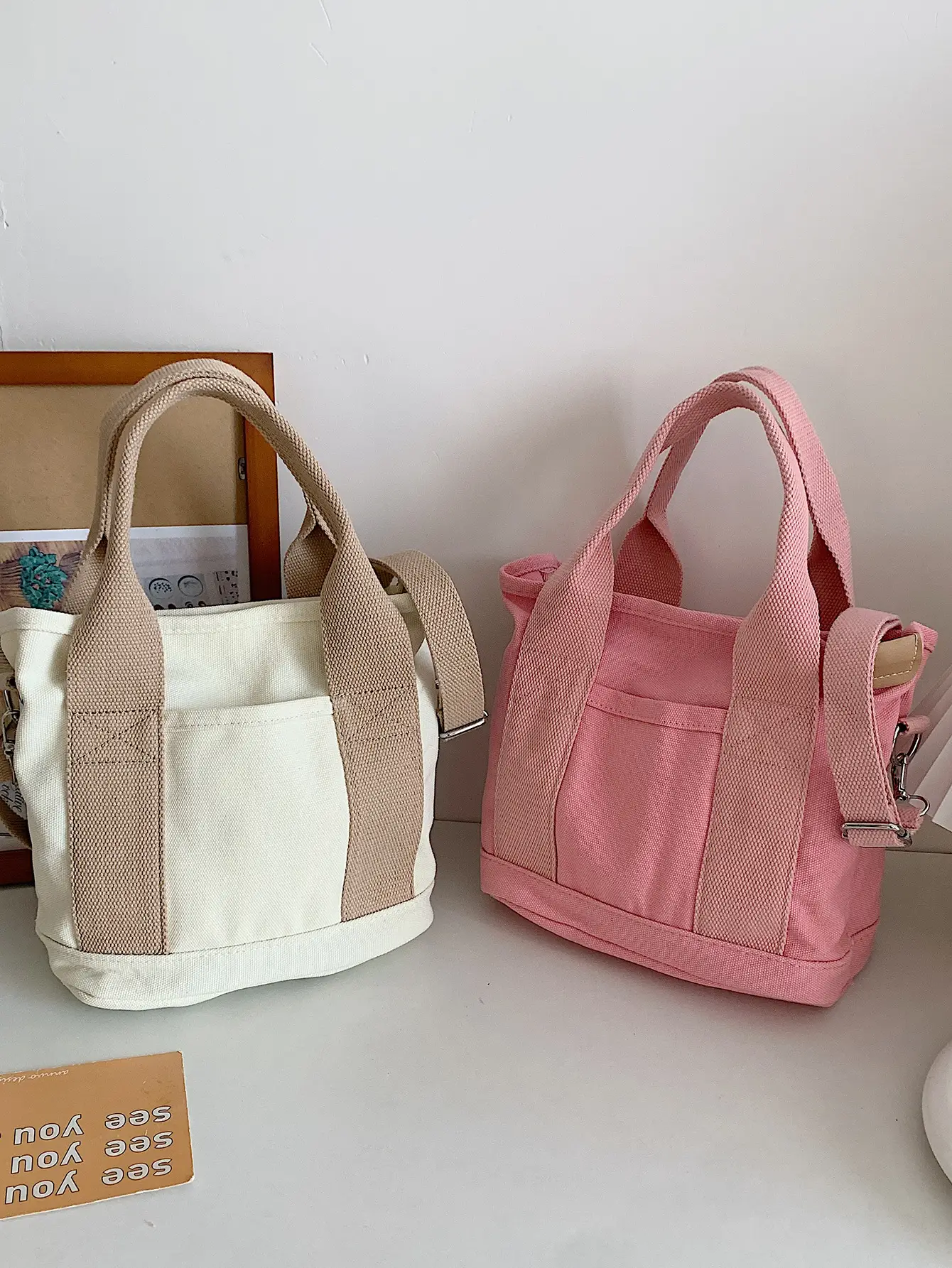 Maternal Baby Bag Crossbody Lunch Bag Large Capacity Canvas Women - Image 9