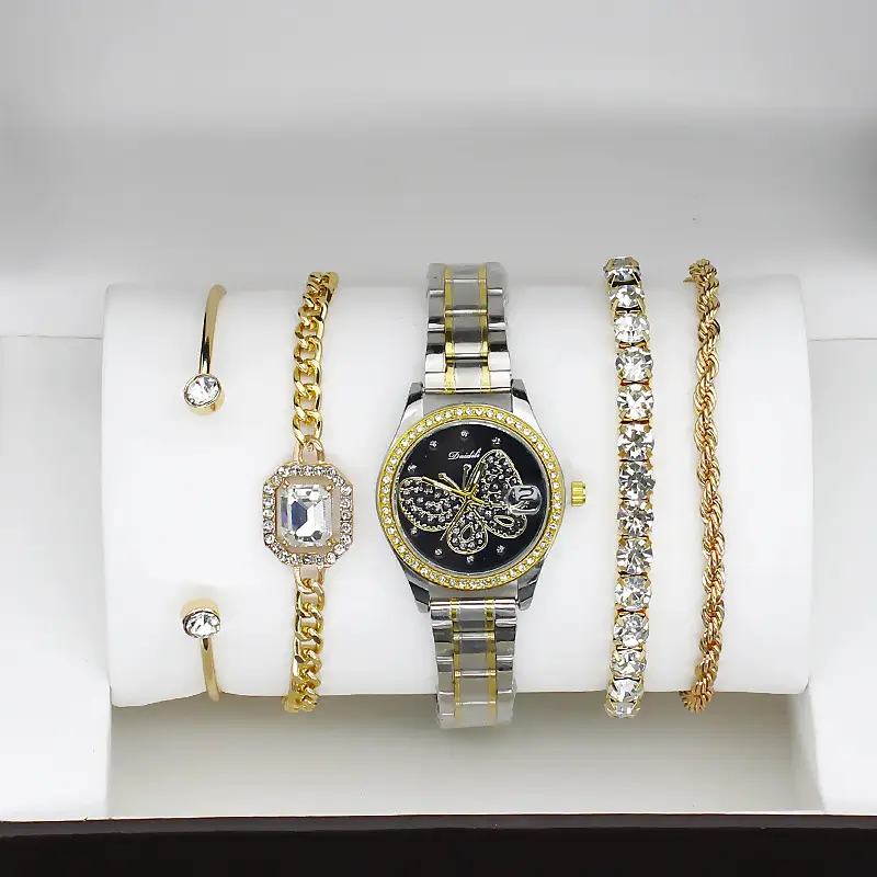 Women's Gold Butterfly Watch Set of 5 Luxury Fashion — feature 10