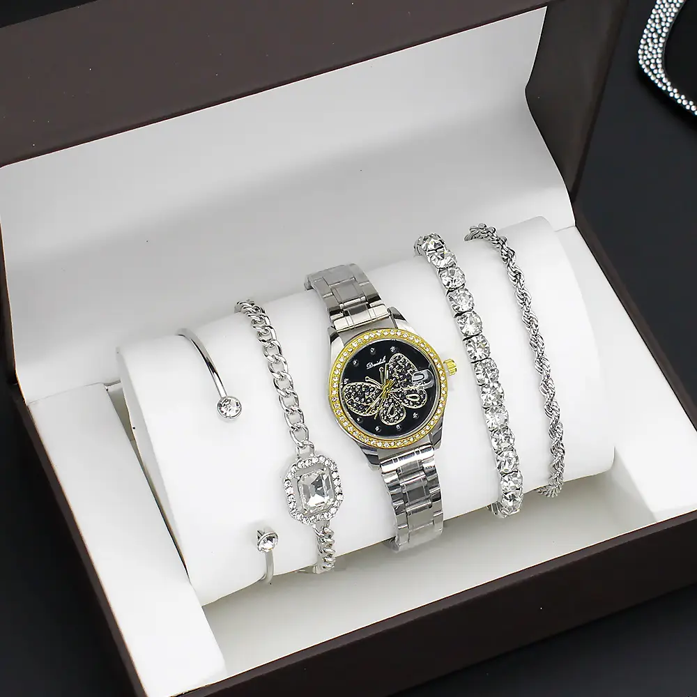 Women's Gold Butterfly Watch Set of 5 Luxury Fashion — feature 5