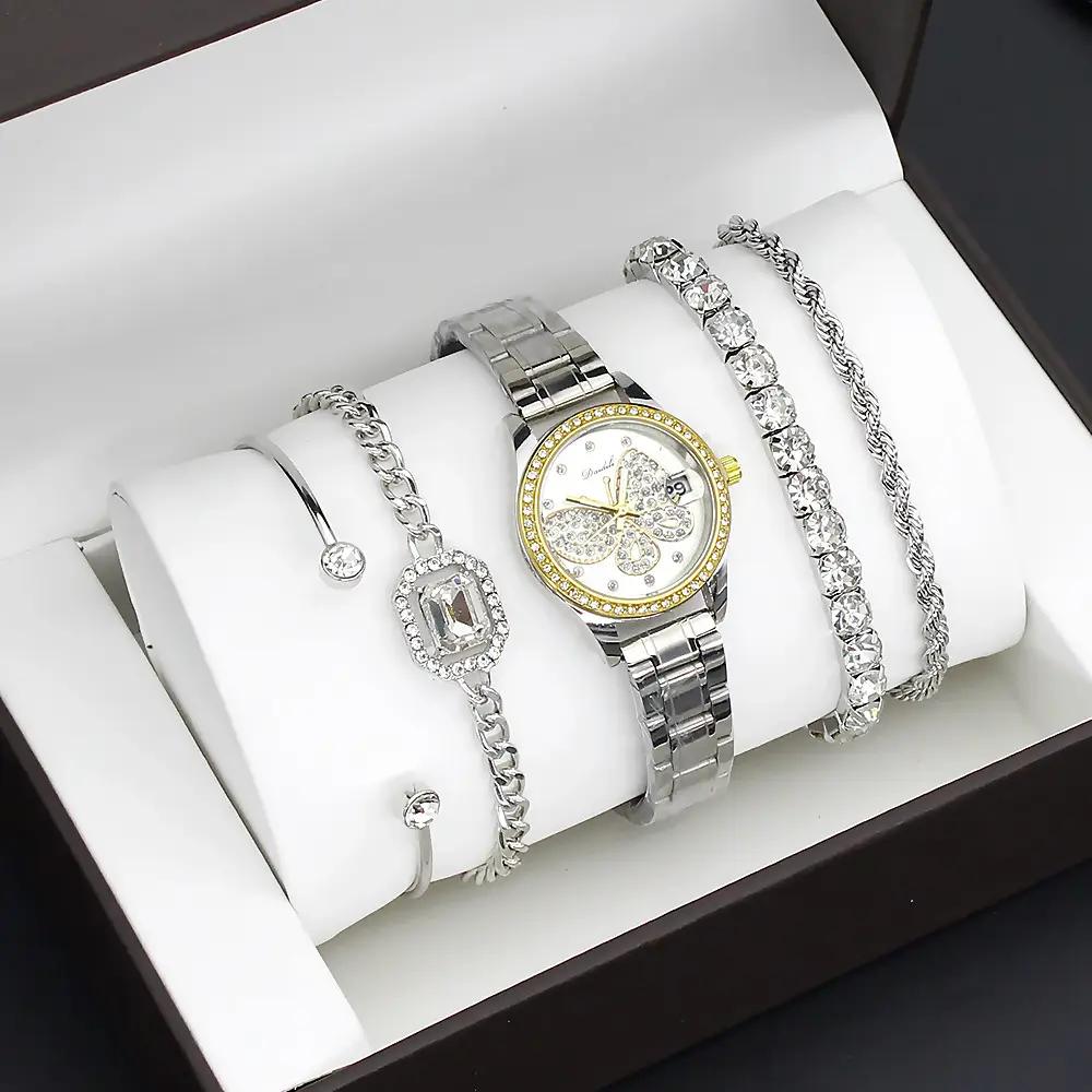 Women's Gold Butterfly Watch Set of 5 Luxury Fashion — feature 6