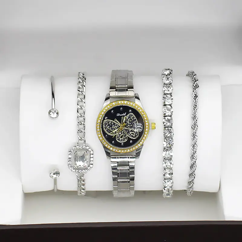 Women's Gold Butterfly Watch Set of 5 Luxury Fashion — feature 8