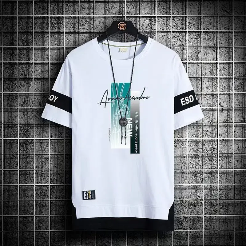 Men Ice Silk Half Sleeve T-Shirt Black White ESD Style Bear Print - Image 11