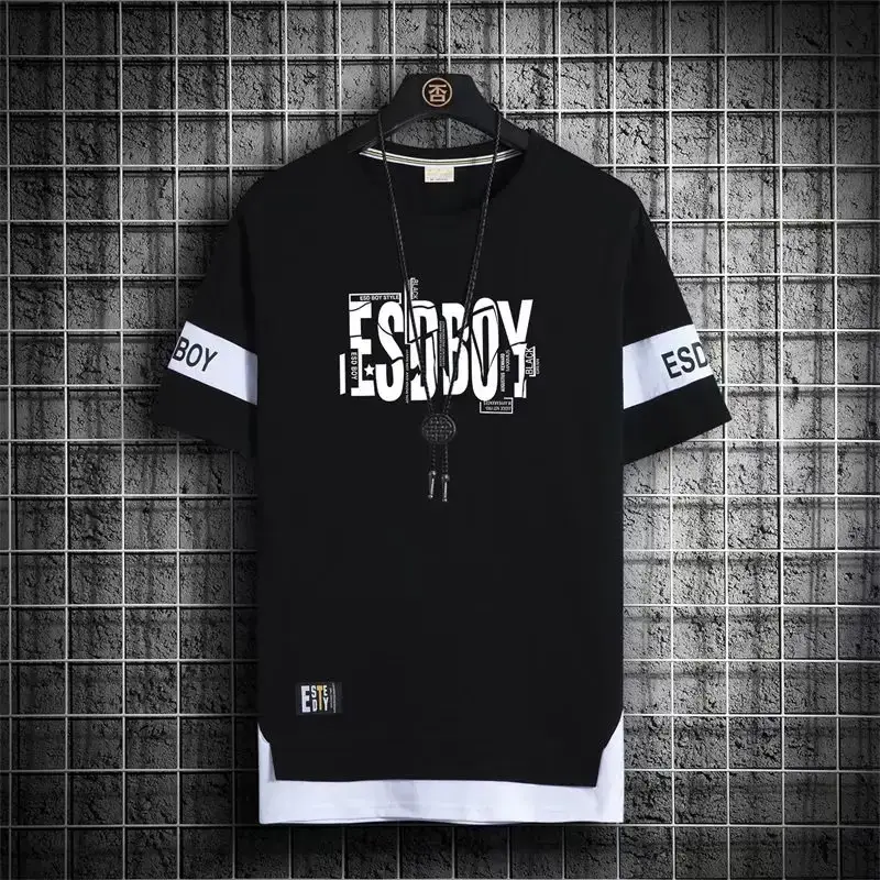 Men Ice Silk Half Sleeve T-Shirt Black White ESD Style Bear Print - Image 3