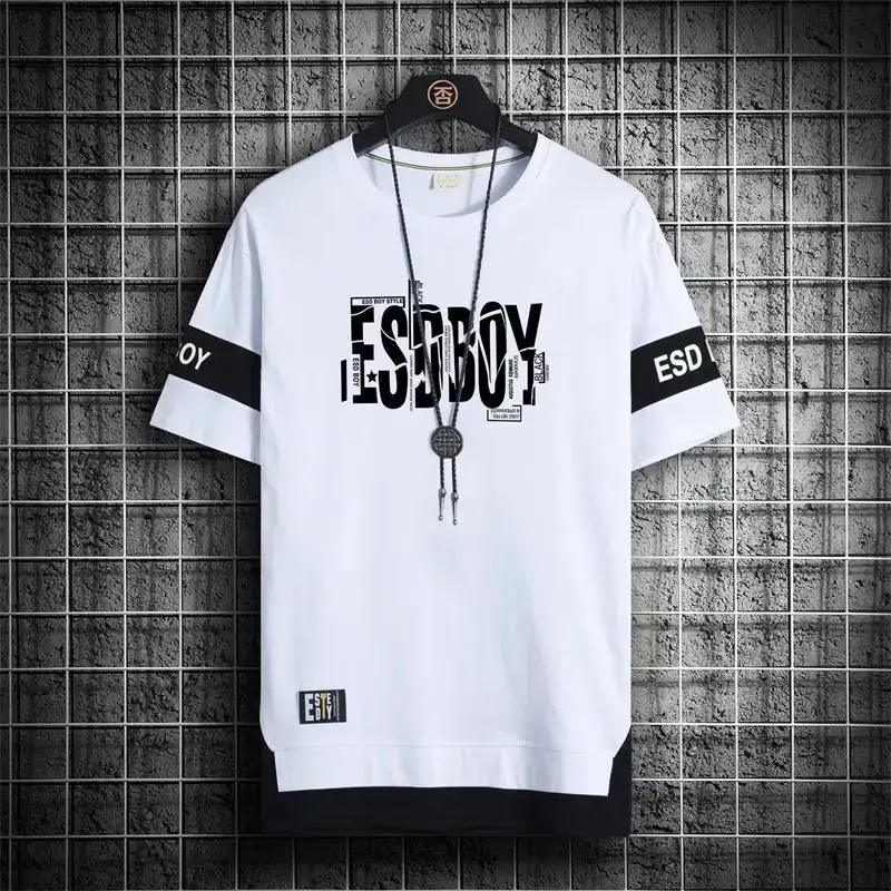 Men Ice Silk Half Sleeve T-Shirt Black White ESD Style Bear Print - Image 4