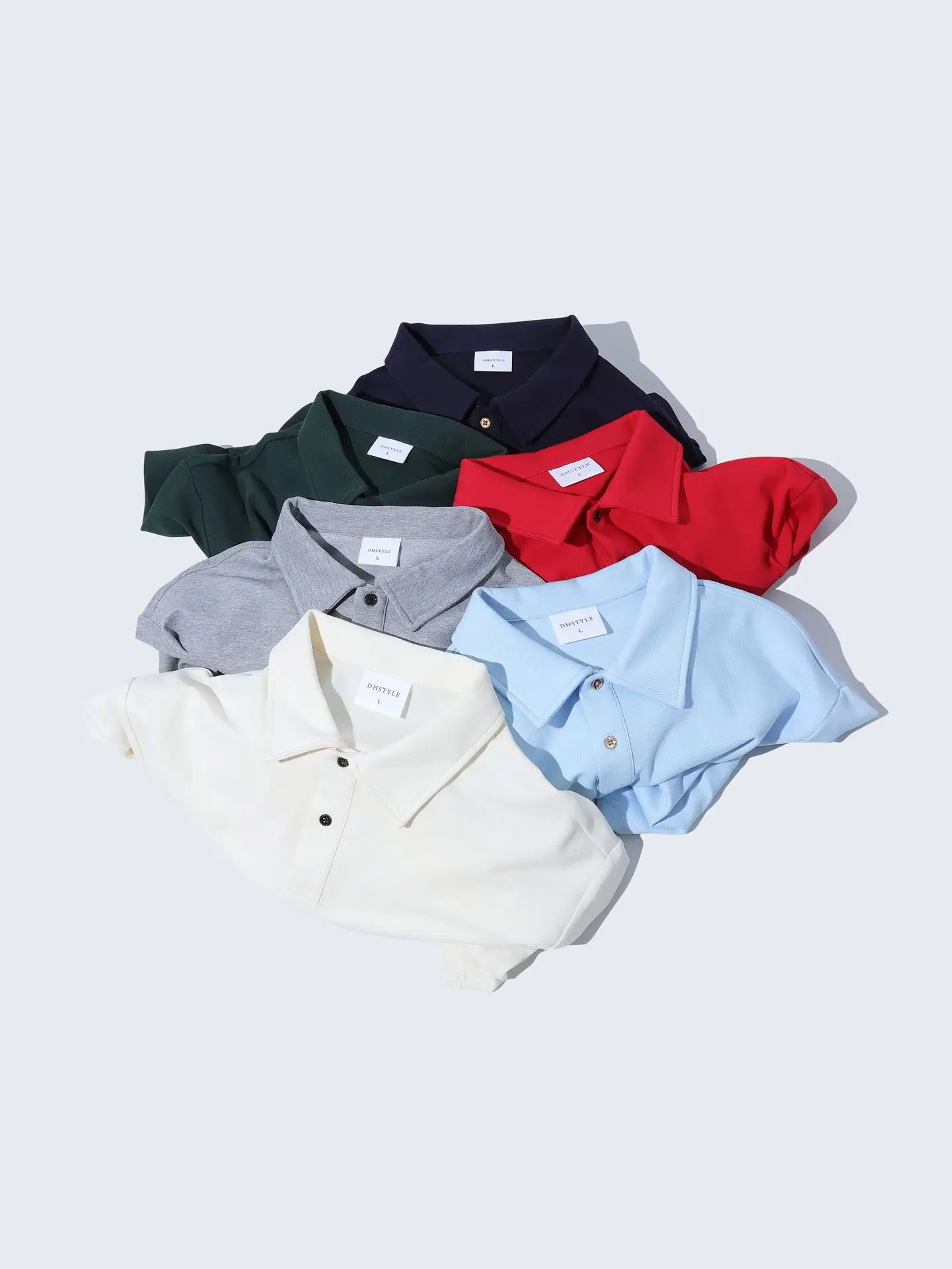 Men's Off-Shoulder Pique Cotton Polo Shirt White