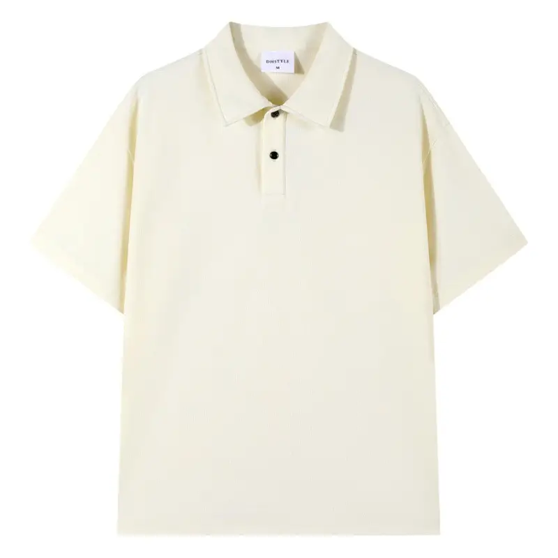 Men's Off-Shoulder Pique Cotton Polo Shirt White