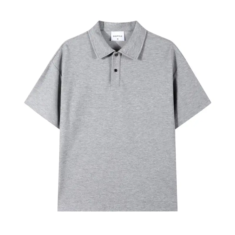 Men's Off-Shoulder Pique Cotton Polo Shirt White