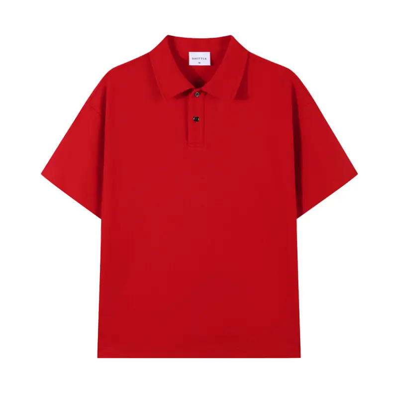 Men's Off-Shoulder Pique Cotton Polo Shirt White